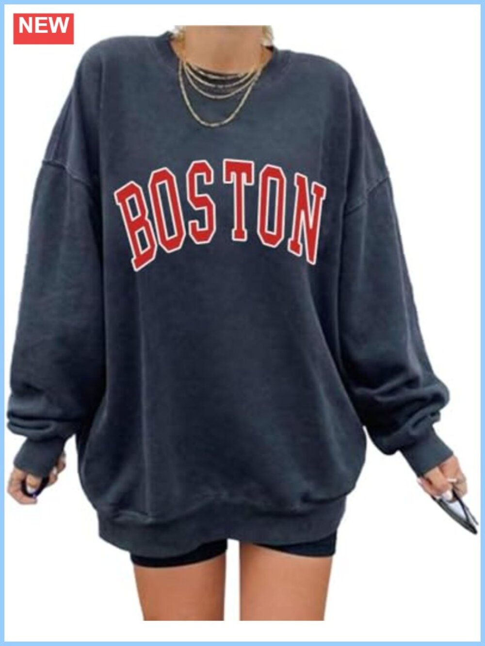 Oversized Crewneck Sweatshirt Los Angeles Pullover Long Sleeve